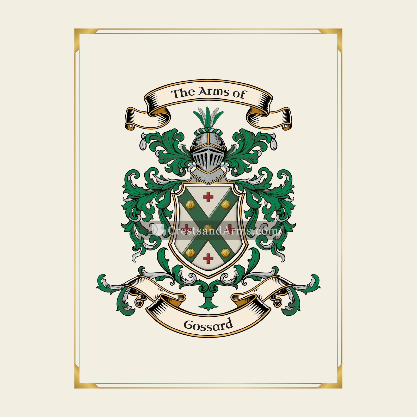 With gold border
