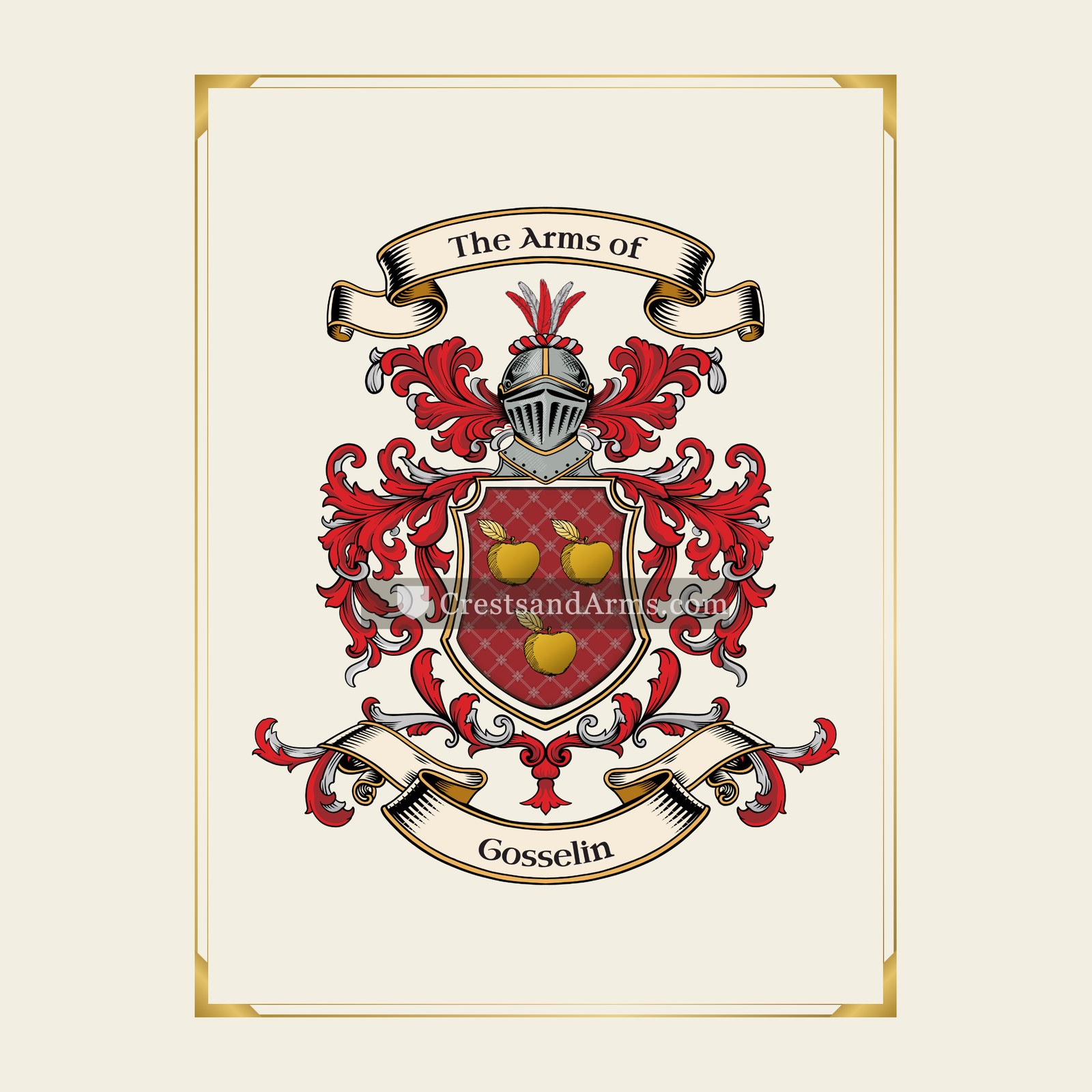 With gold border