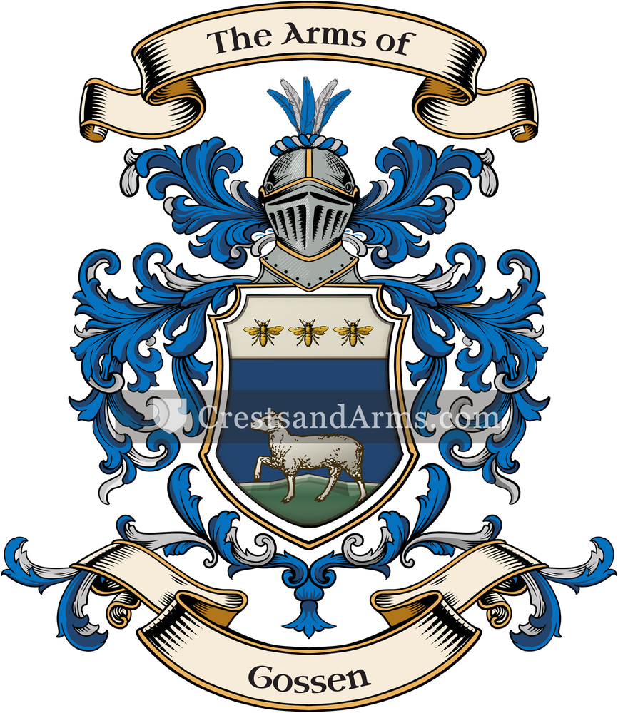 The Gossen coat of arms, drawn from the recorded blazon