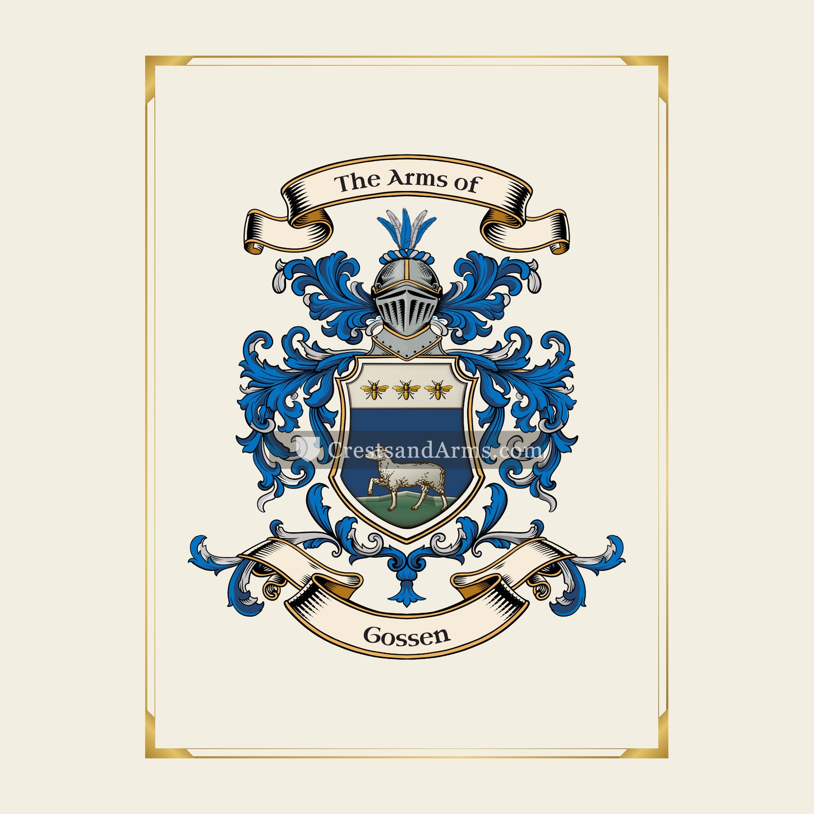 With gold border