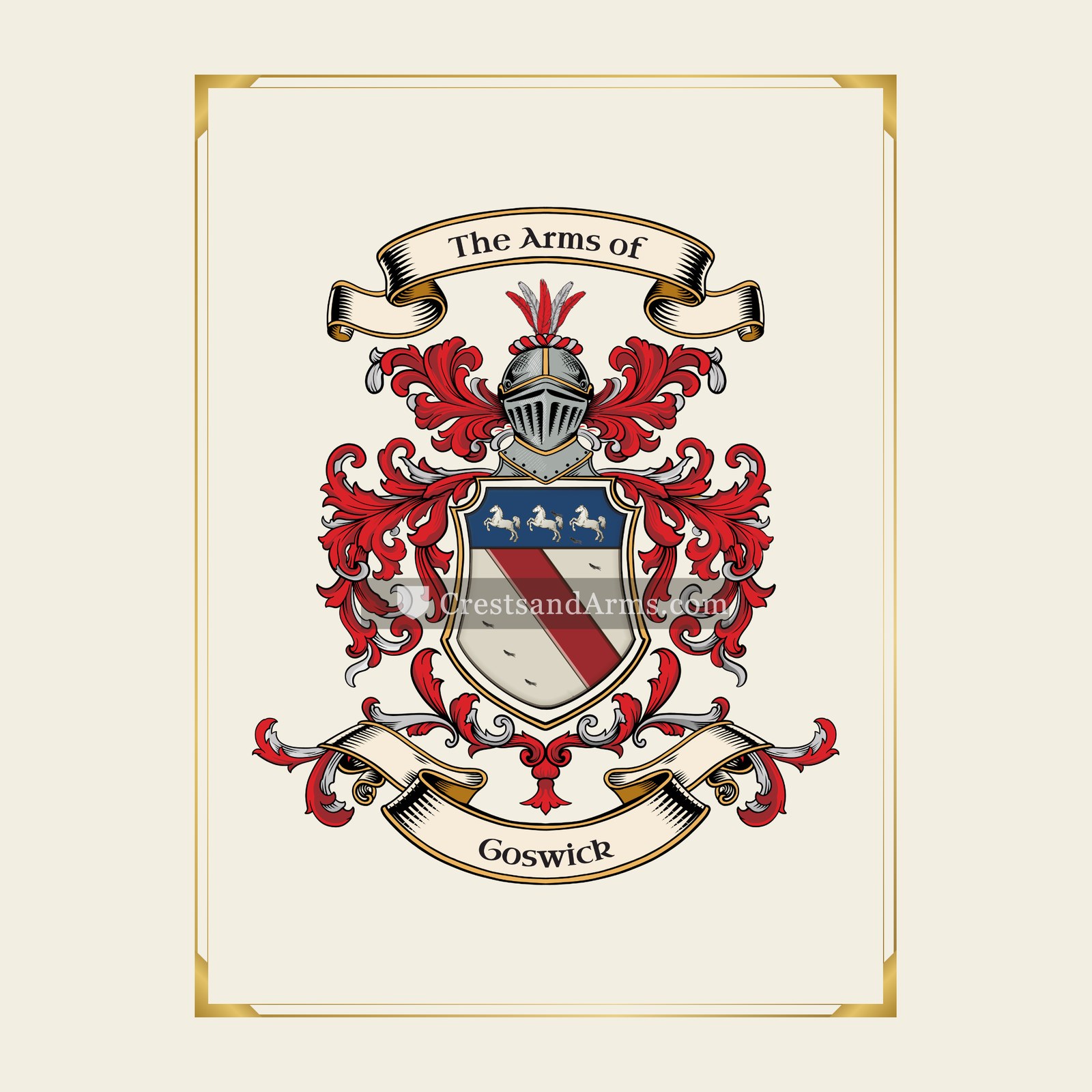 With gold border