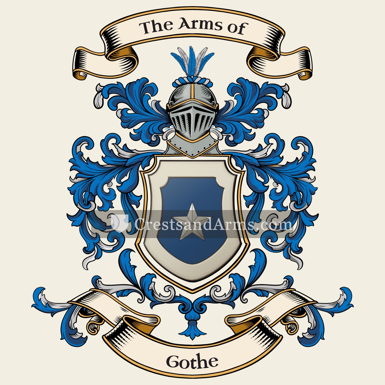 The Gothe coat of arms, drawn from the recorded blazon