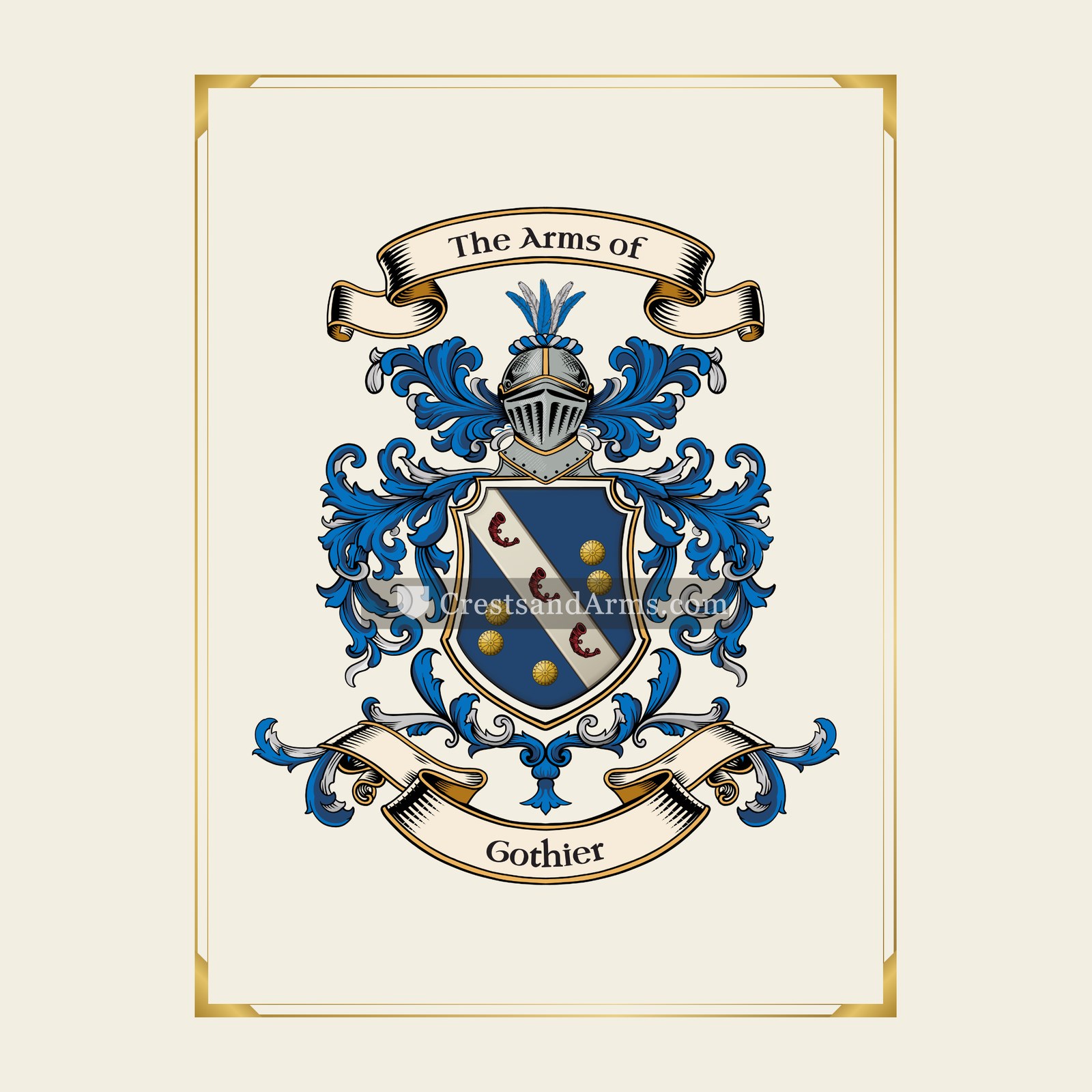 With gold border