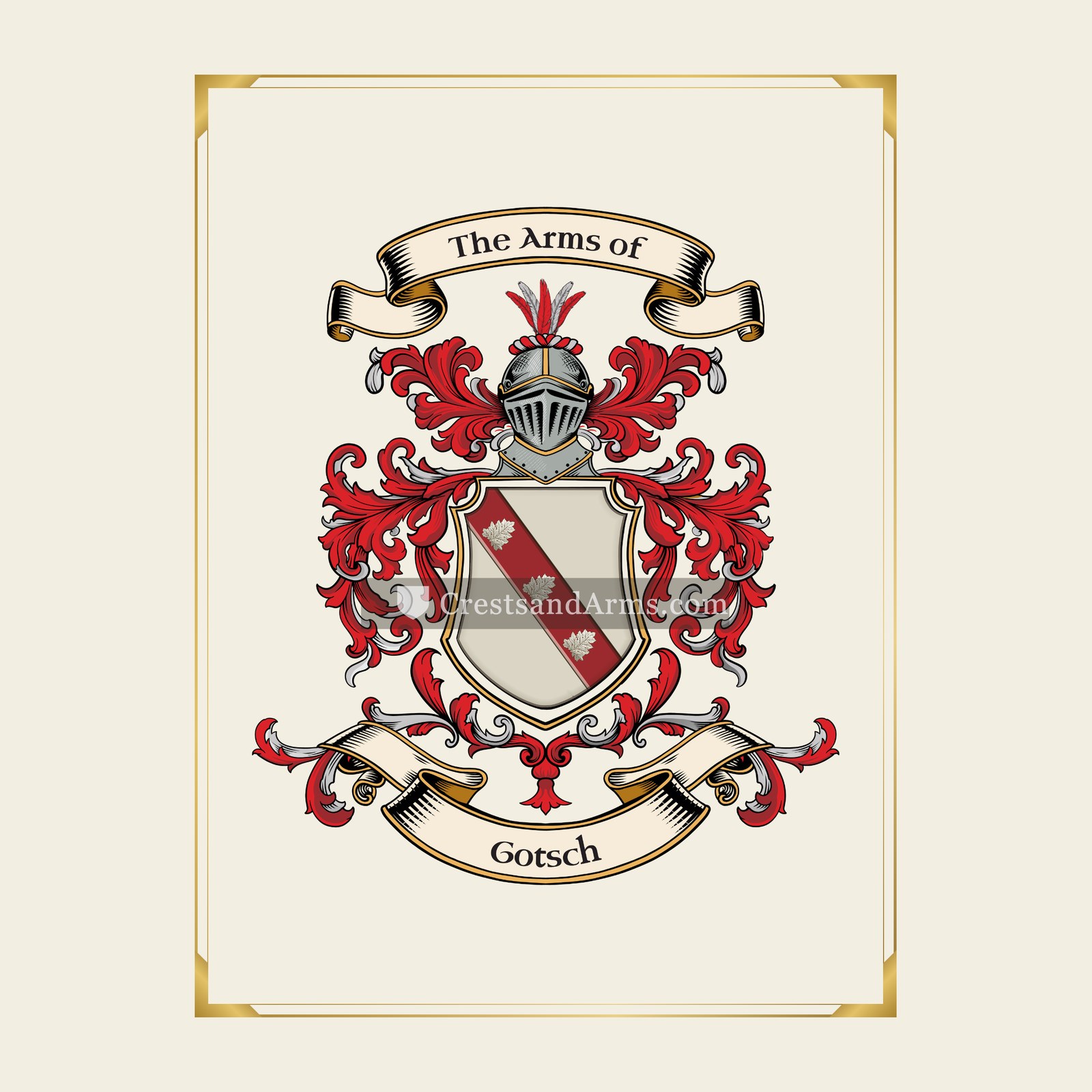 With gold border