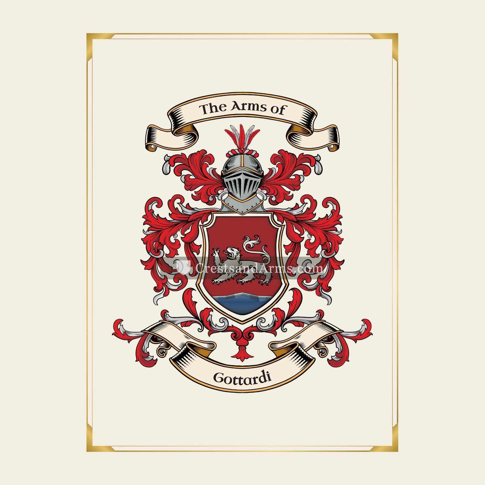 With gold border