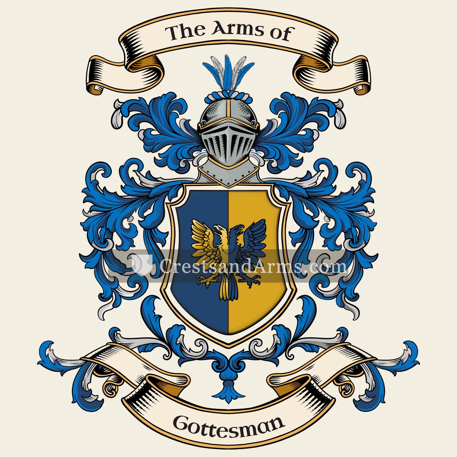 The Gottesman coat of arms, drawn from the recorded blazon