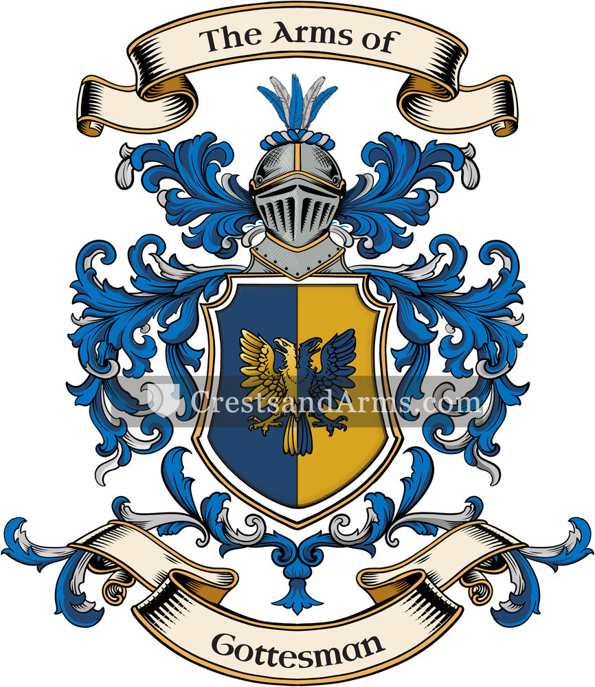 The Gottesman coat of arms, drawn from the recorded blazon