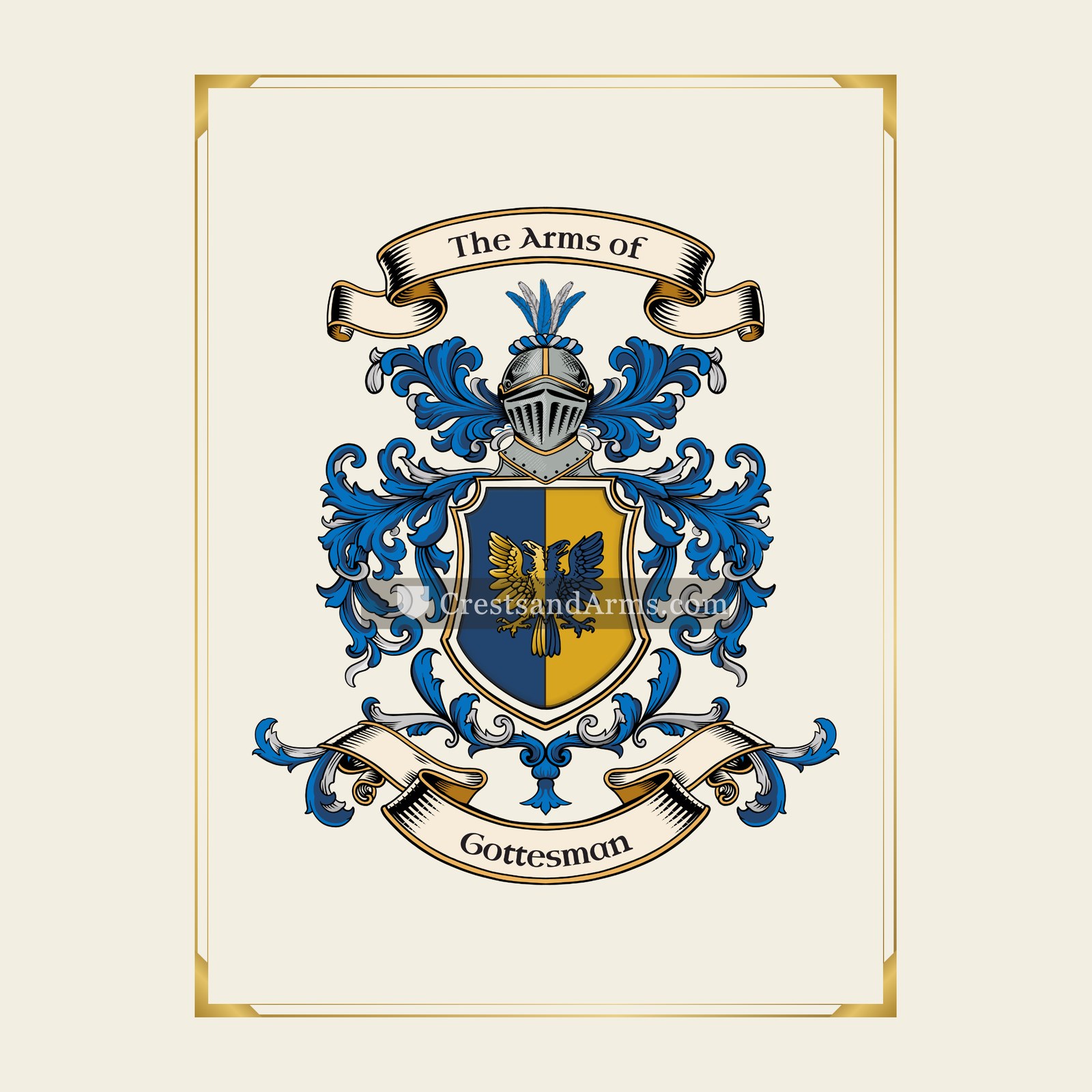 With gold border