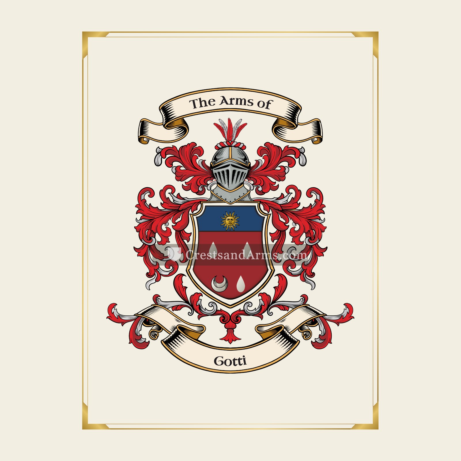 With gold border