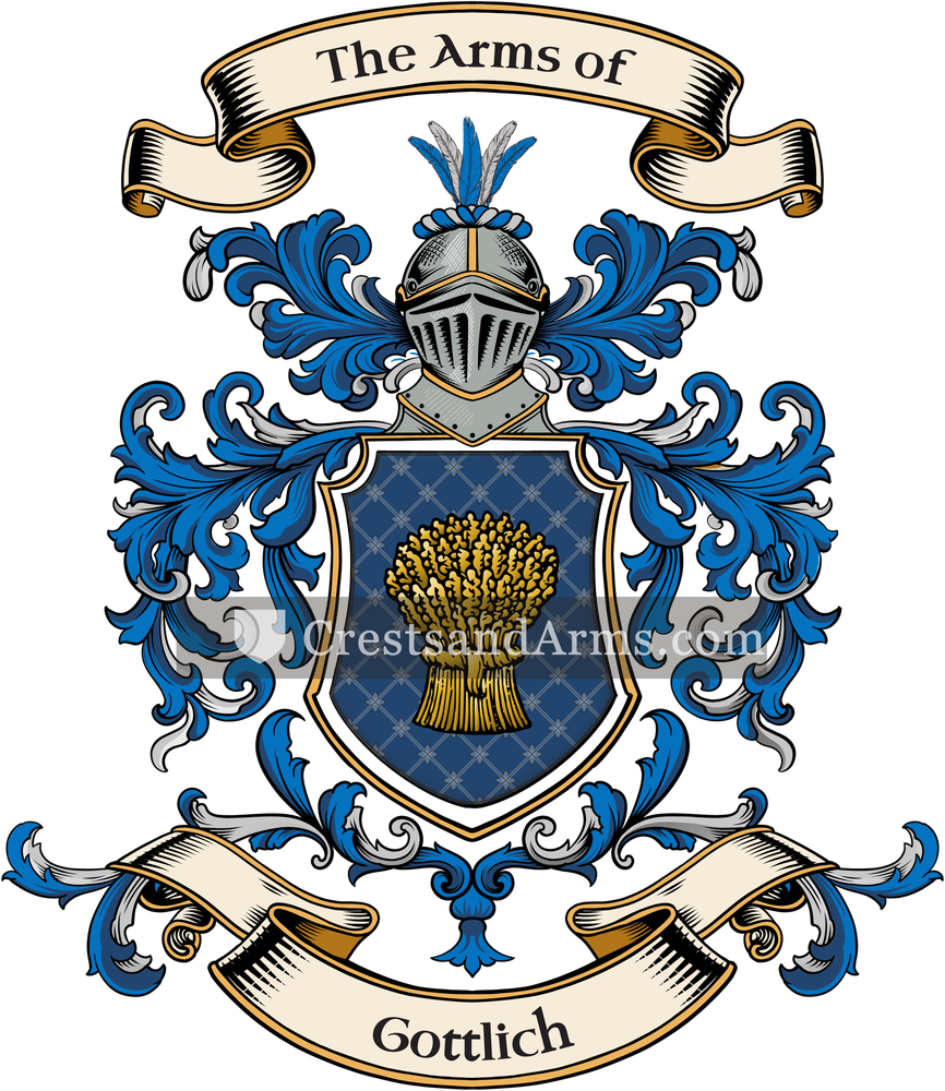 The Gottlich coat of arms, drawn from the recorded blazon