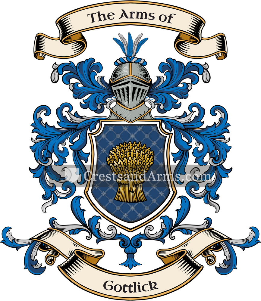 The Gottlick coat of arms, drawn from the recorded blazon