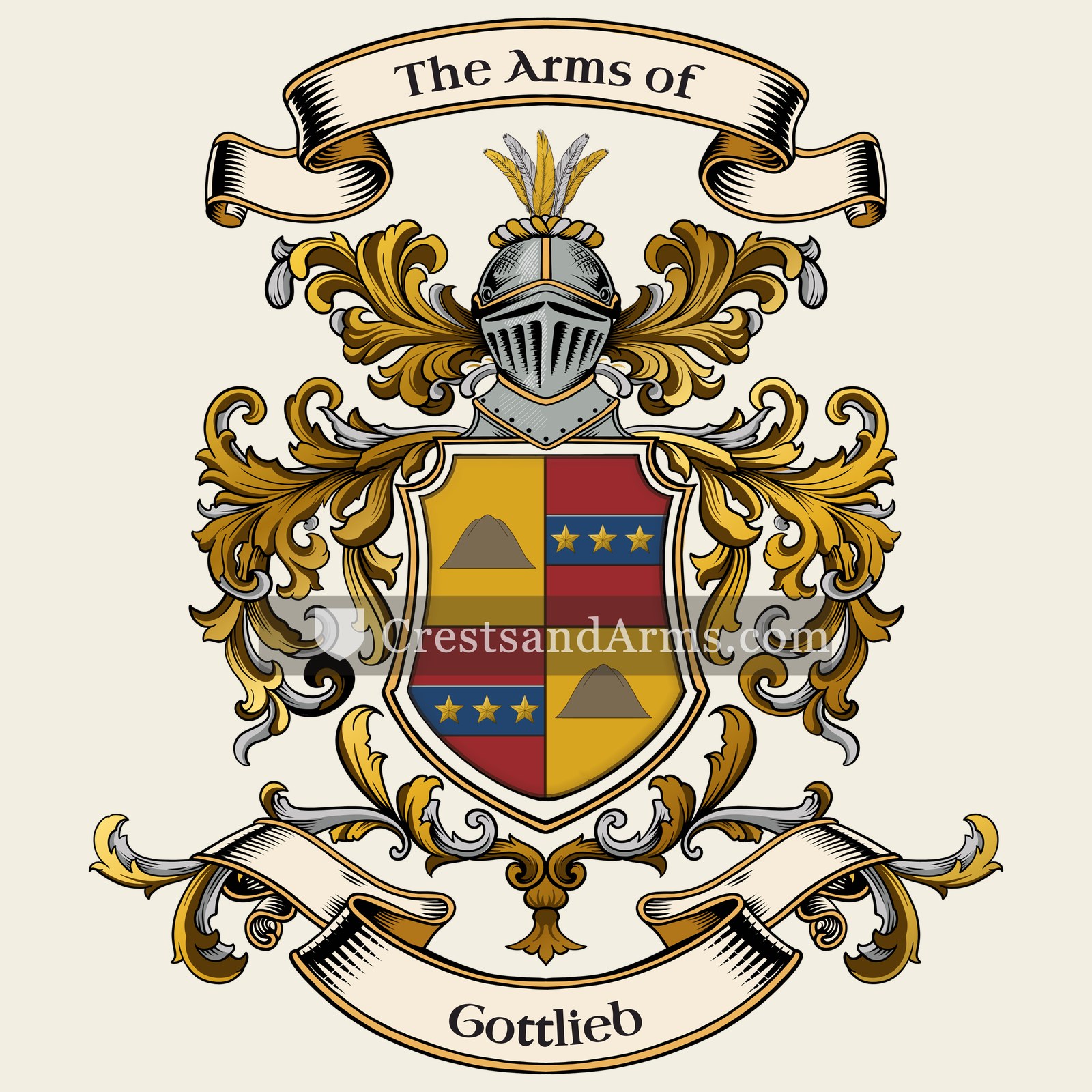 The Gottlieb coat of arms, drawn from the recorded blazon