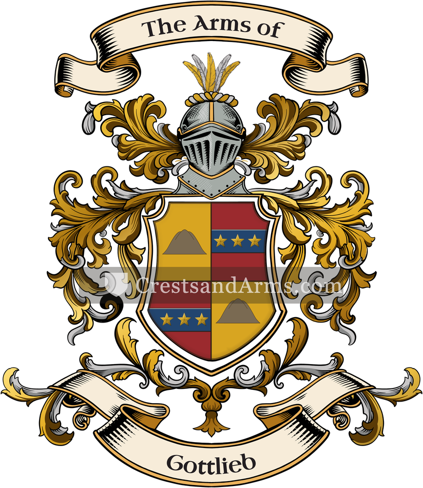 The Gottlieb coat of arms, drawn from the recorded blazon
