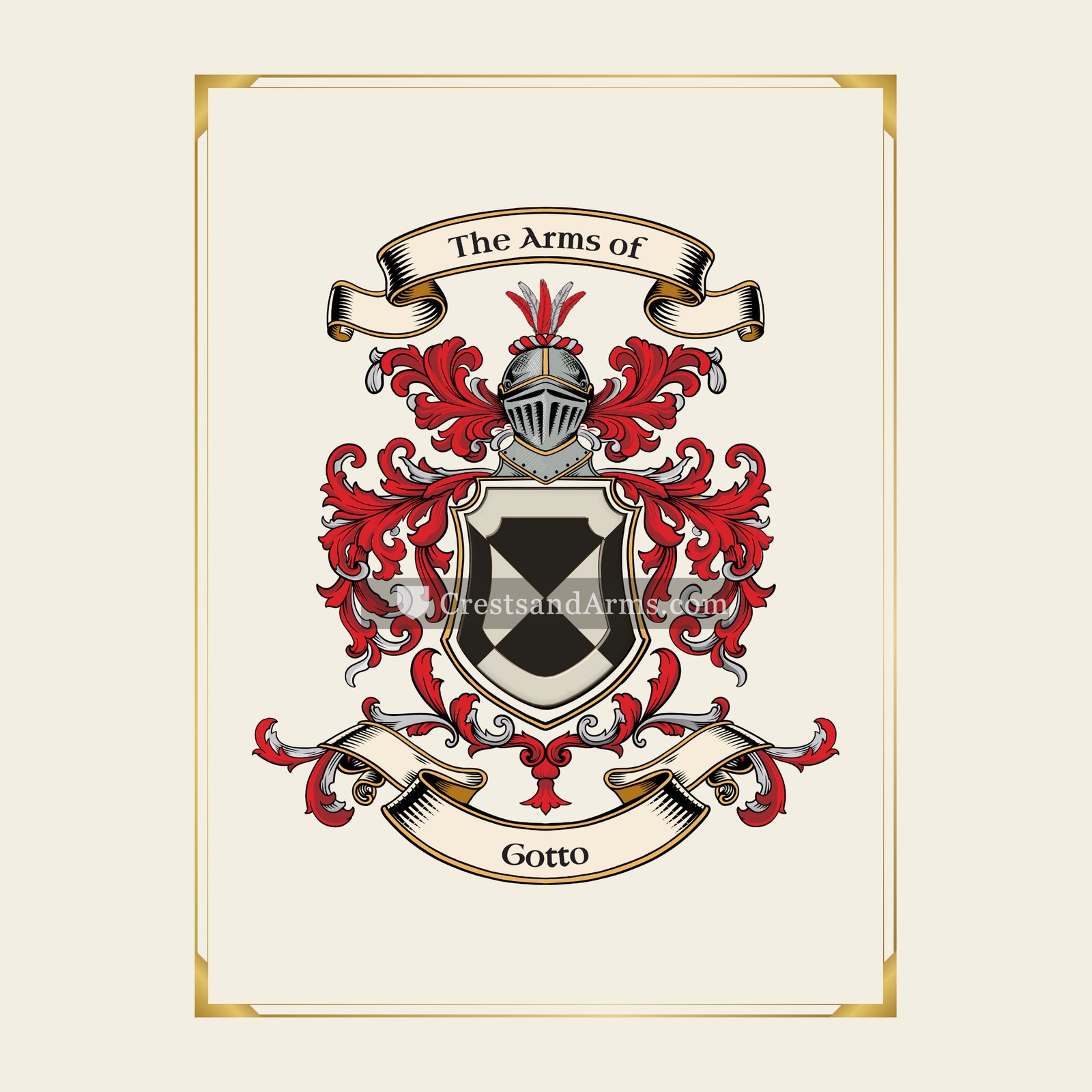 With gold border