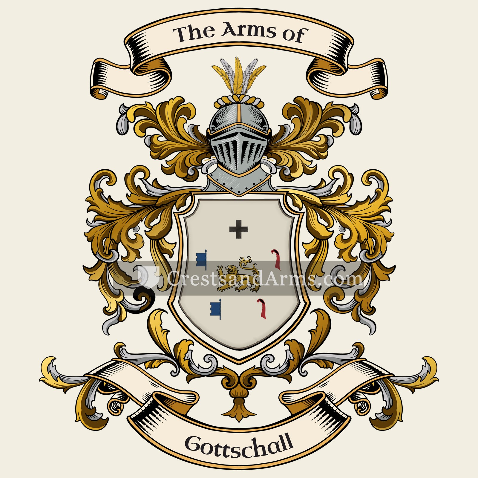 The Gottschall coat of arms, drawn from the recorded blazon