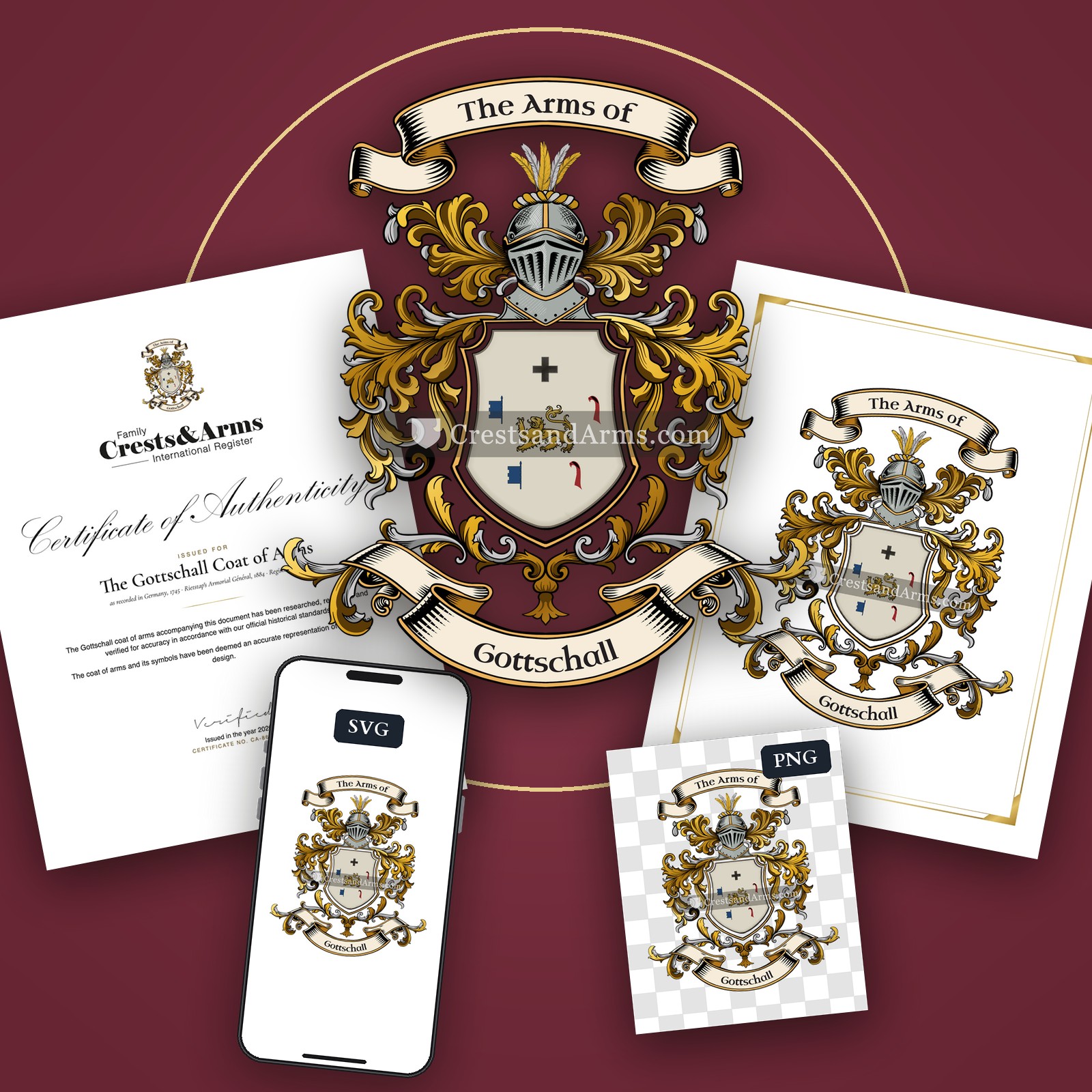 The Gottschall arms on the coat of arms — digital pack