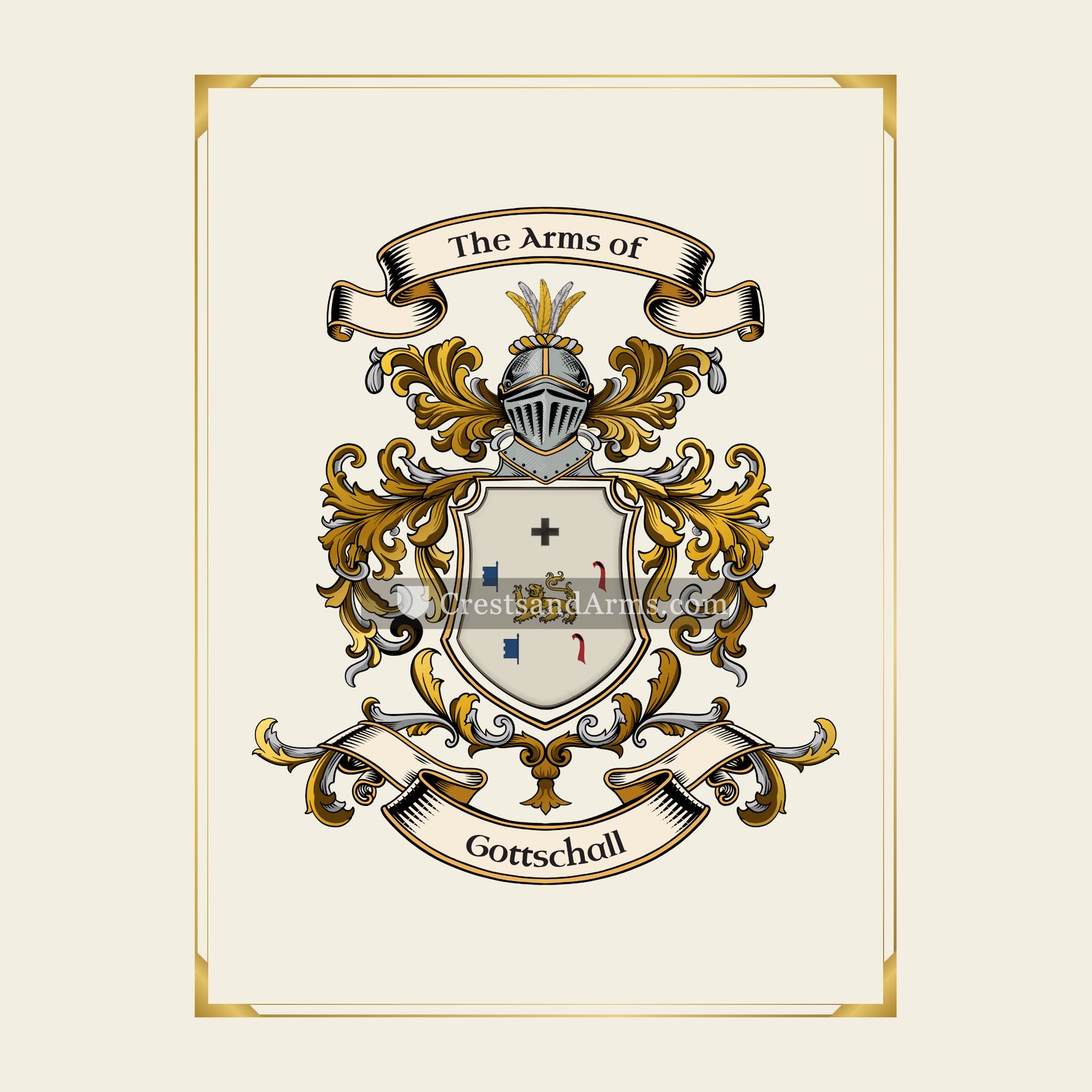 With gold border