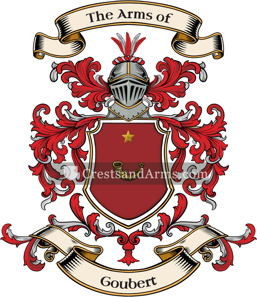 The Goubert coat of arms, drawn from the recorded blazon