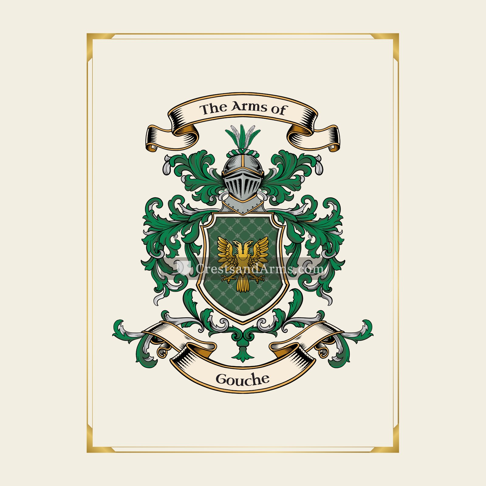 With gold border
