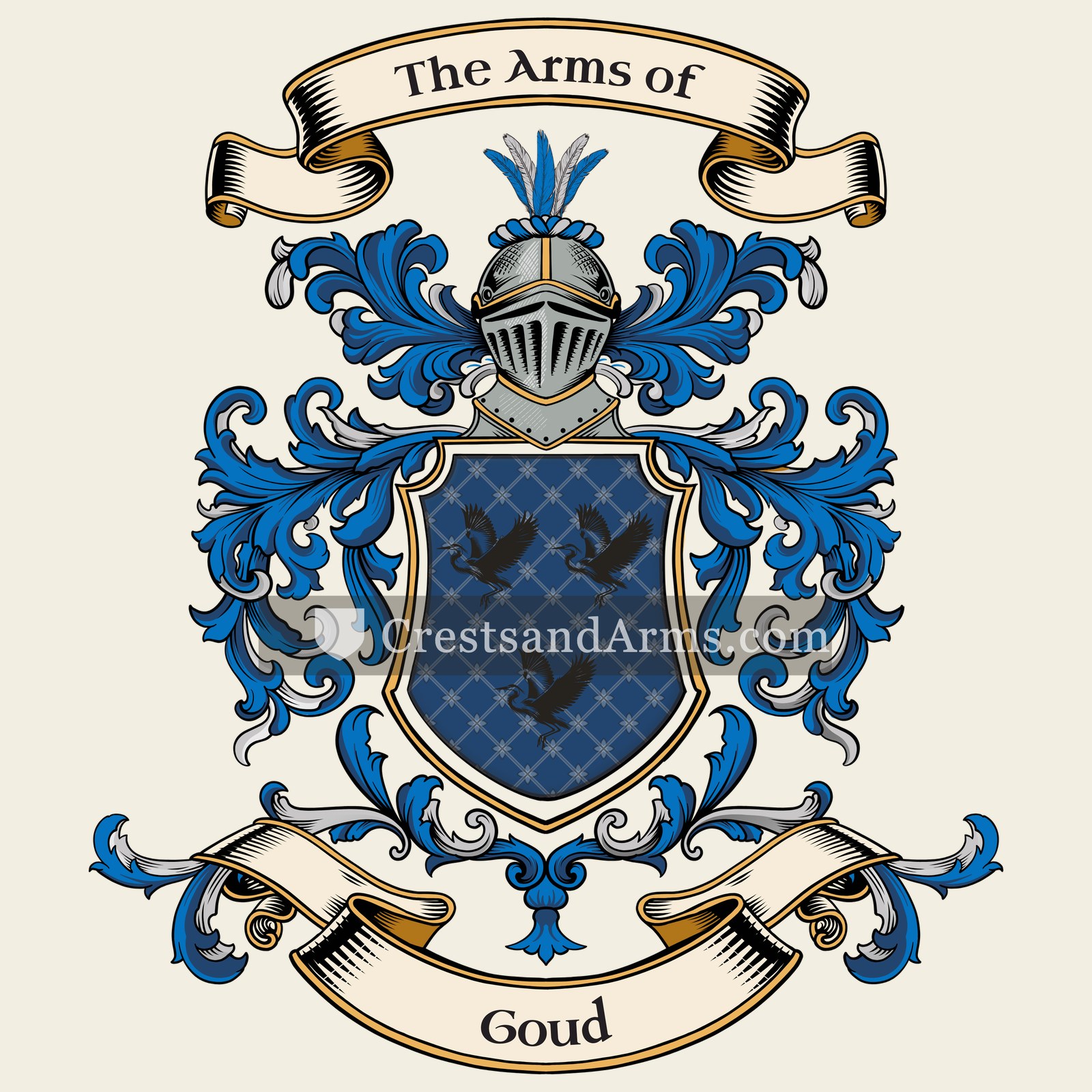 The Goud coat of arms, drawn from the recorded blazon