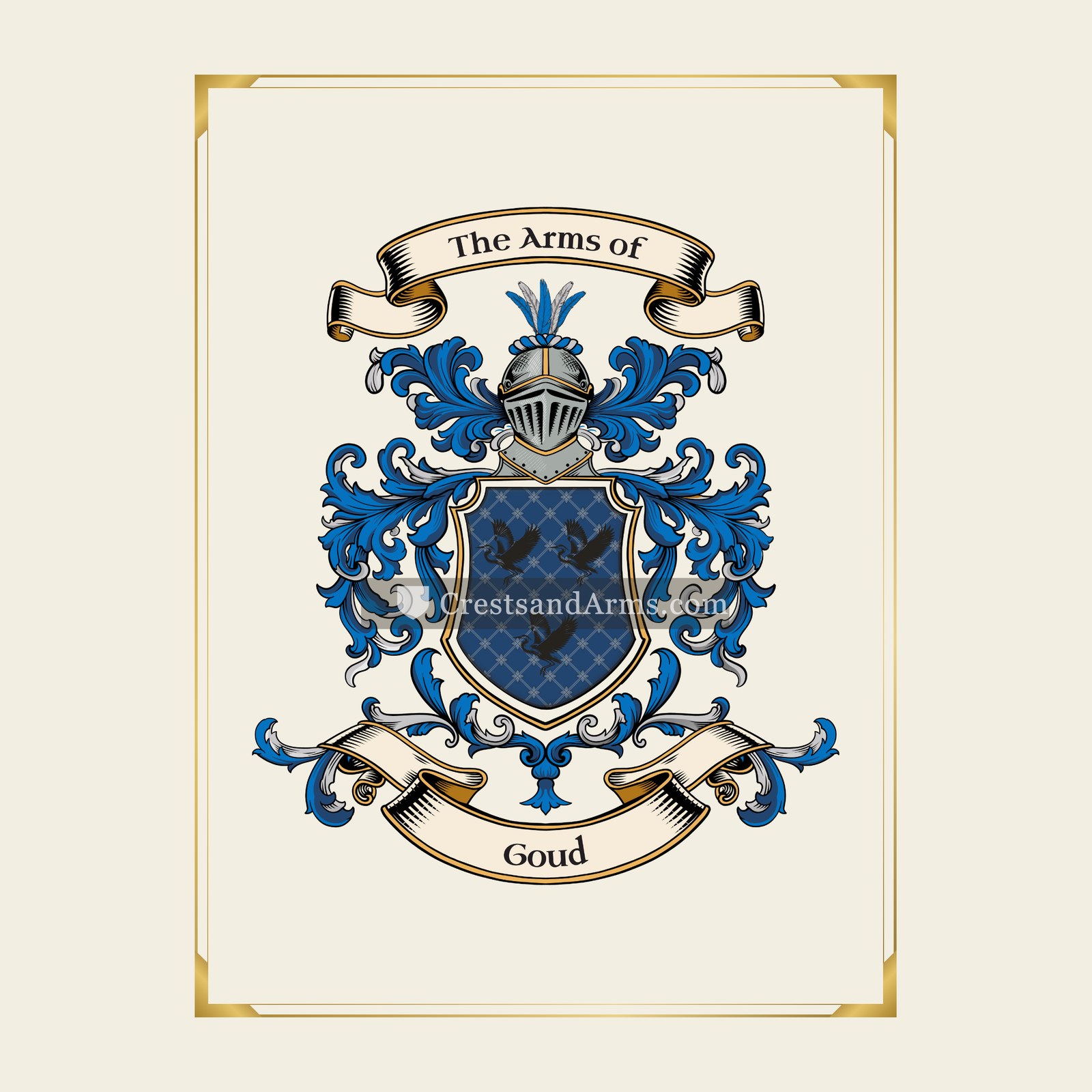 With gold border