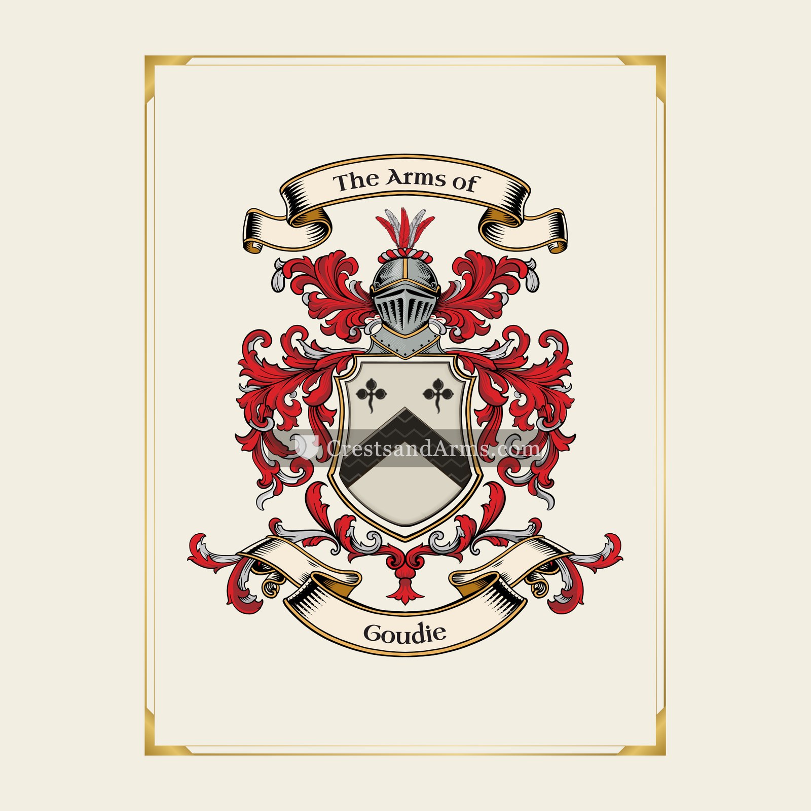With gold border