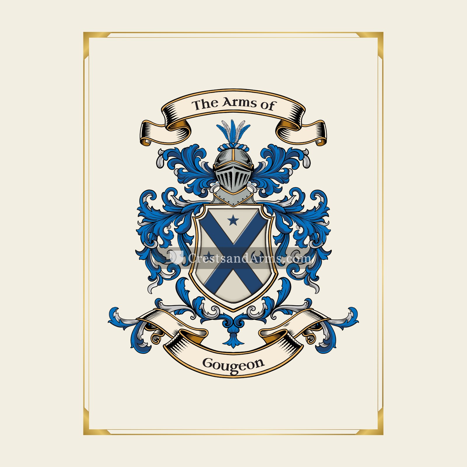 With gold border