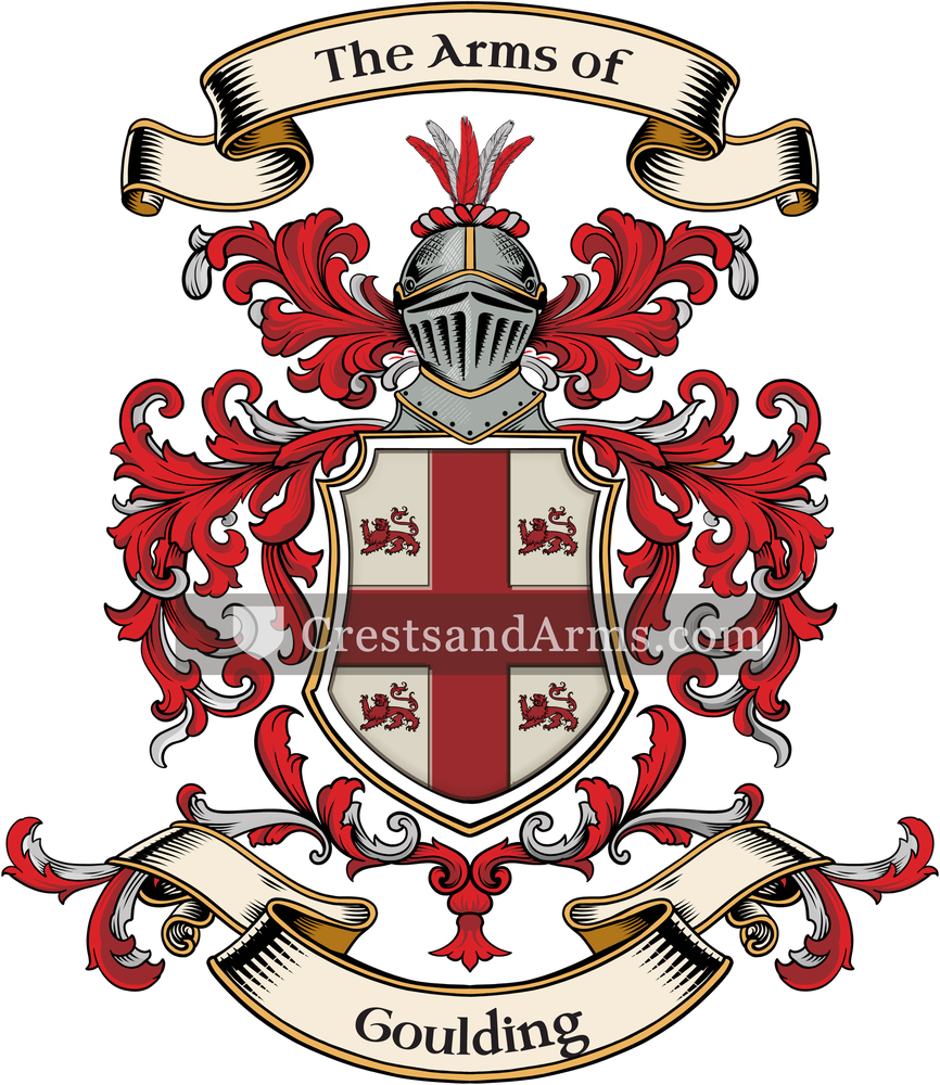 The Goulding coat of arms, drawn from the recorded blazon