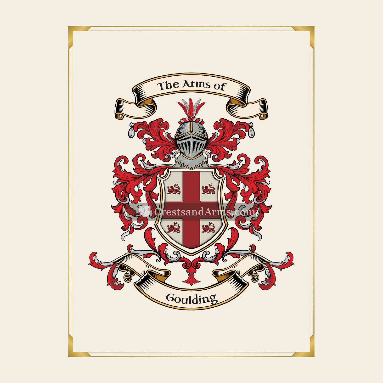 With gold border