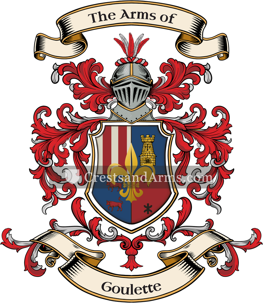 The Goulette coat of arms, drawn from the recorded blazon