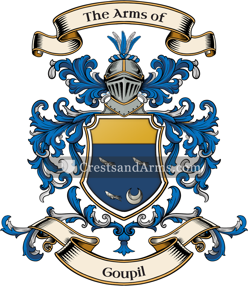 The Goupil coat of arms, drawn from the recorded blazon