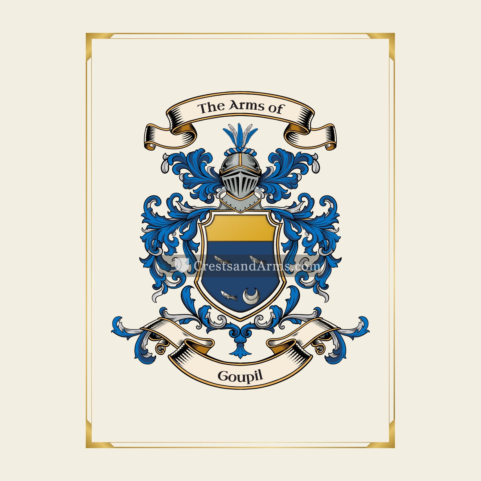 With gold border