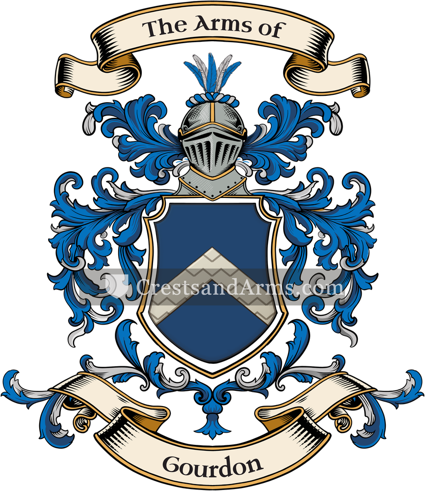 The Gourdon coat of arms, drawn from the recorded blazon