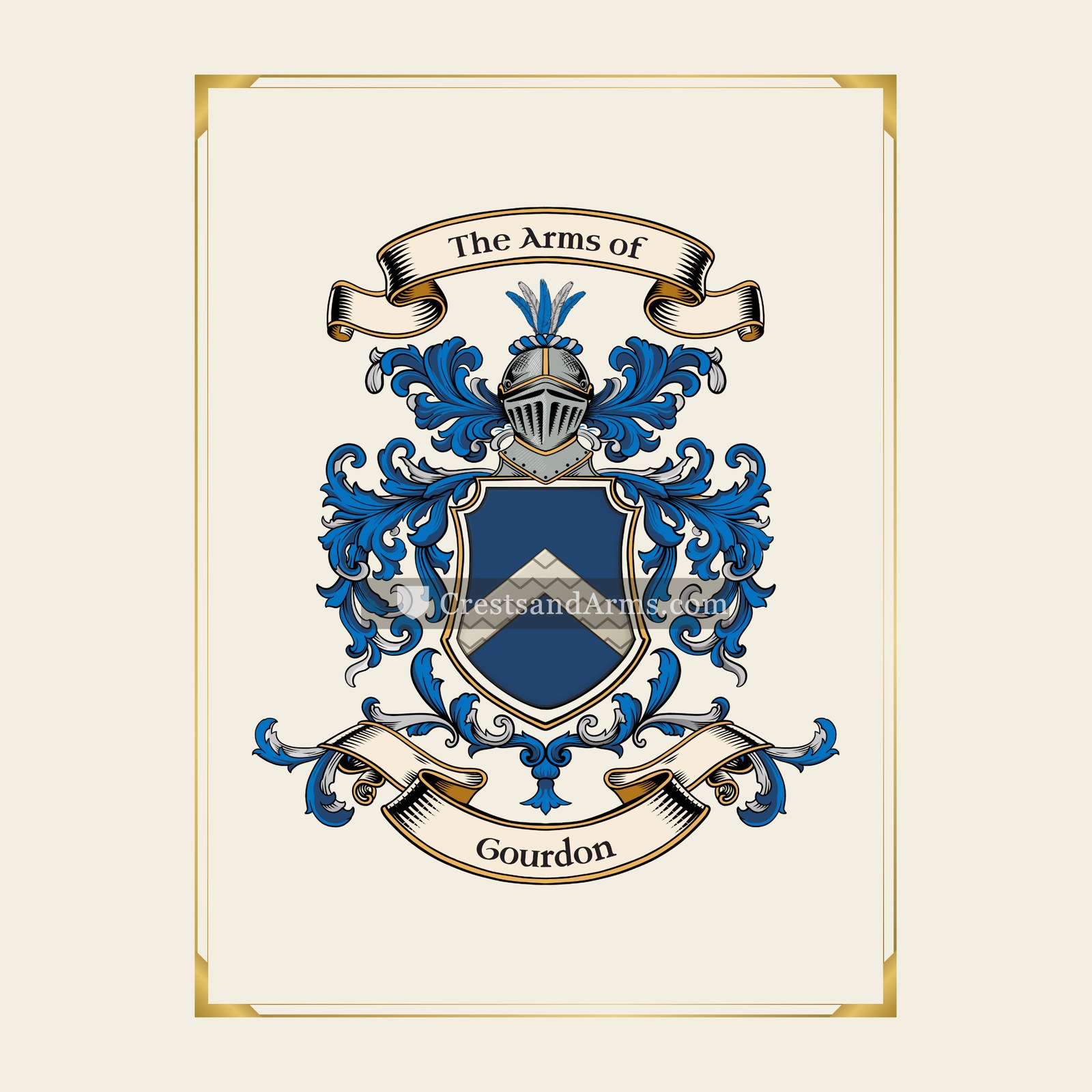 With gold border