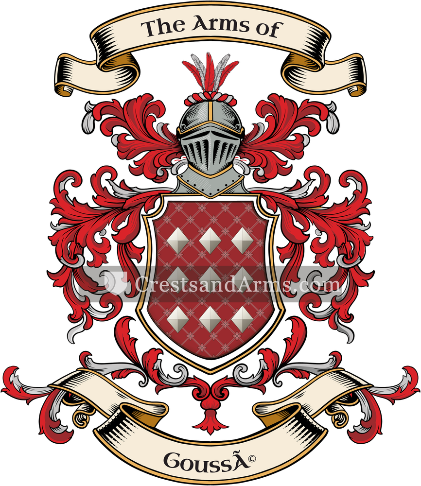 The Goussé coat of arms, drawn from the recorded blazon