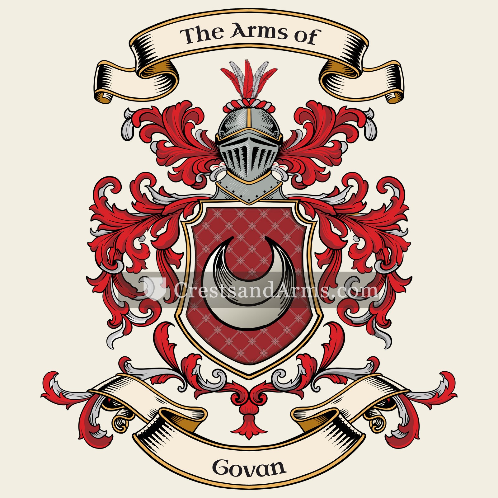The Govan coat of arms, drawn from the recorded blazon