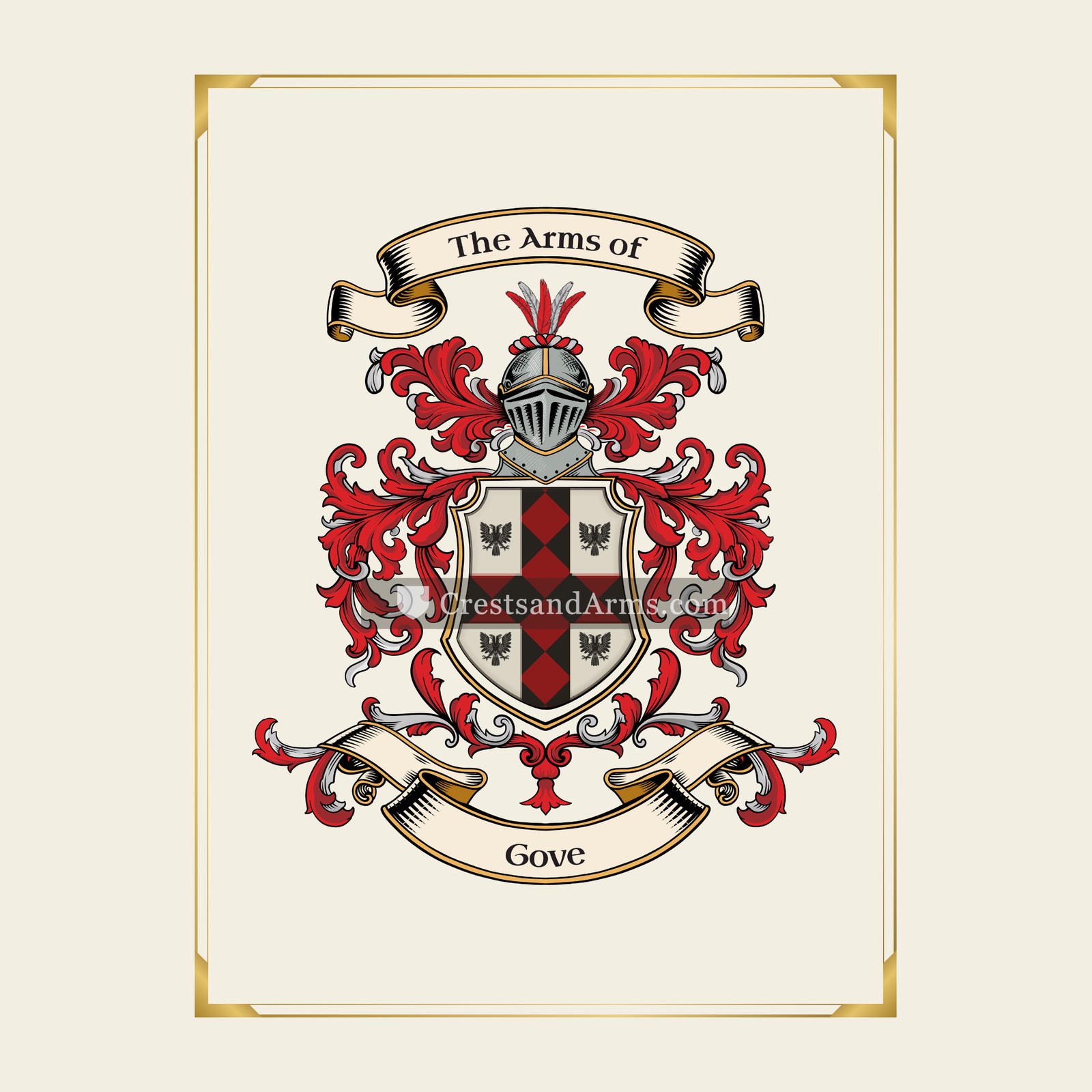 With gold border