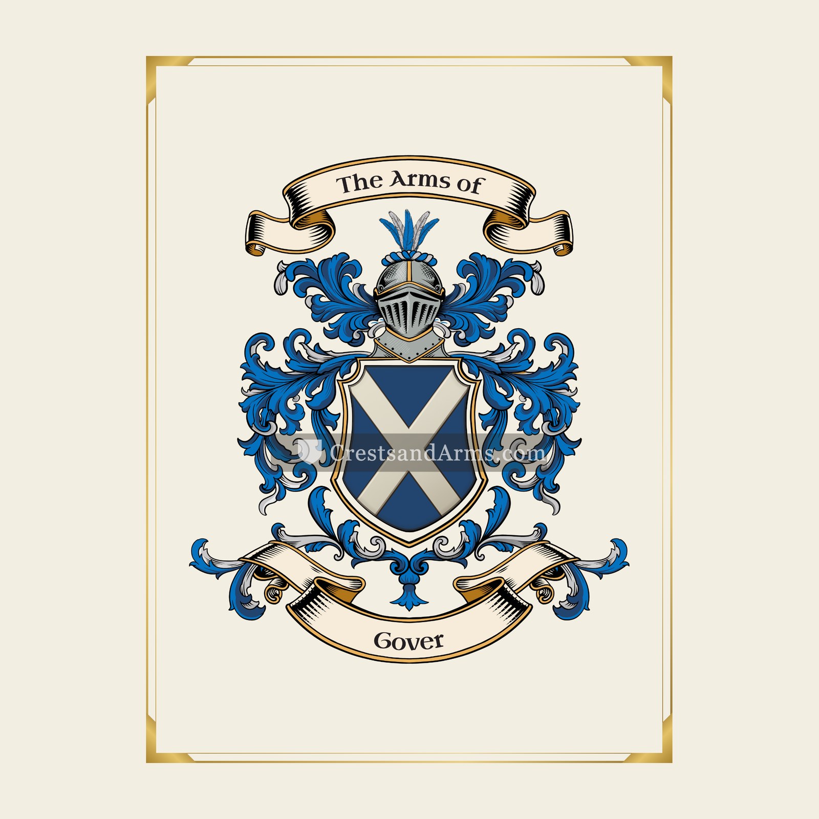 With gold border