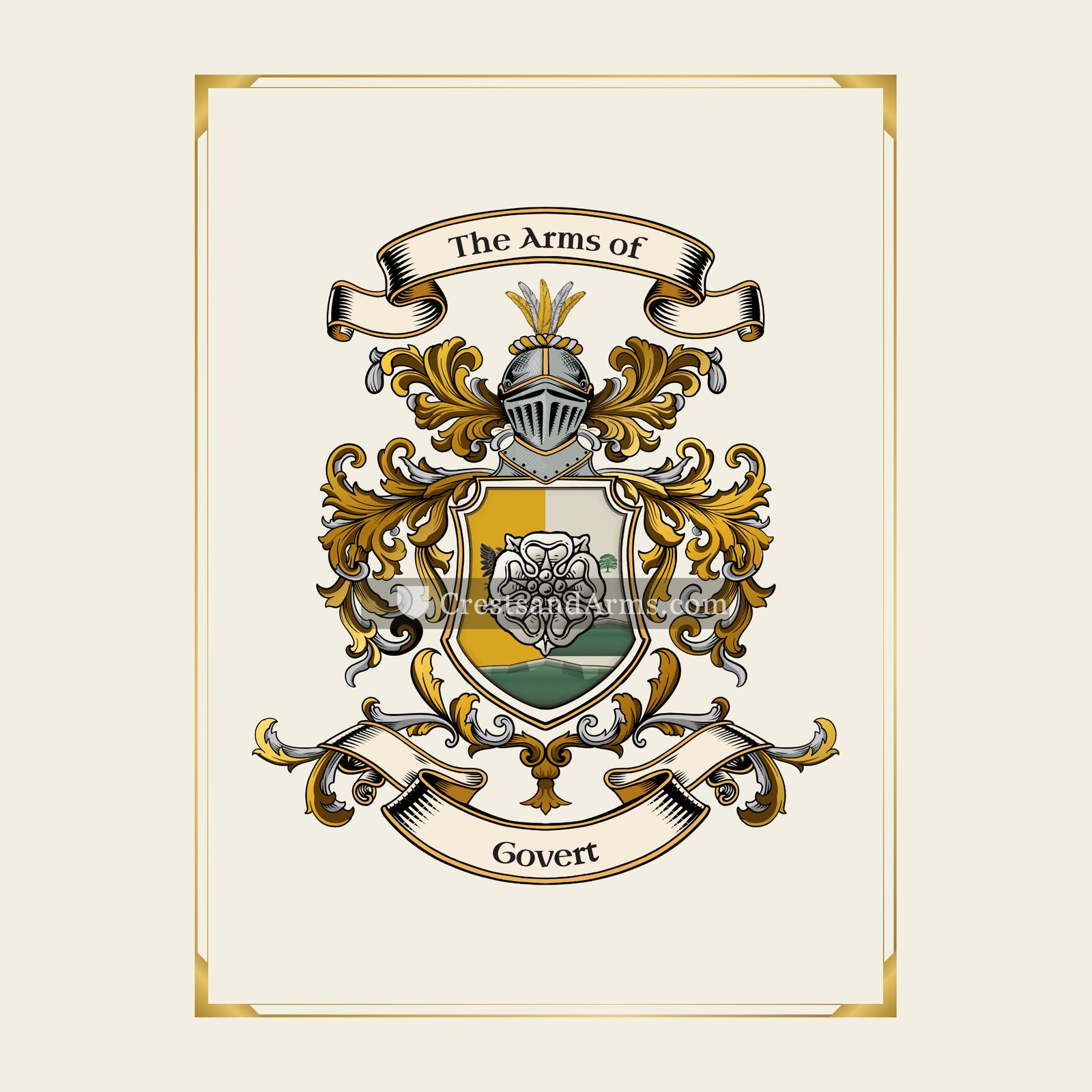With gold border