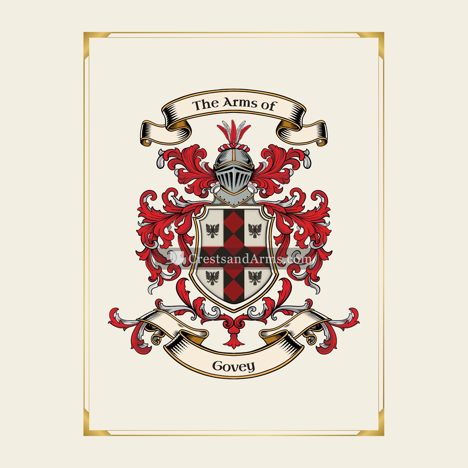 With gold border