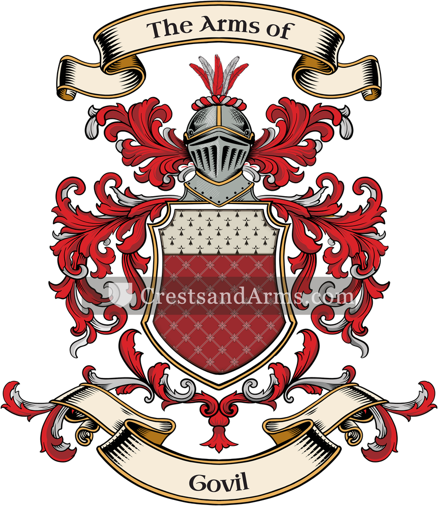 The Govil coat of arms, drawn from the recorded blazon