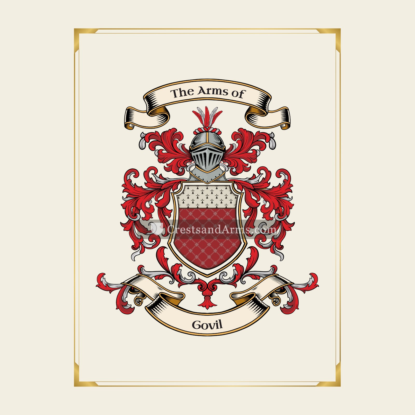 With gold border