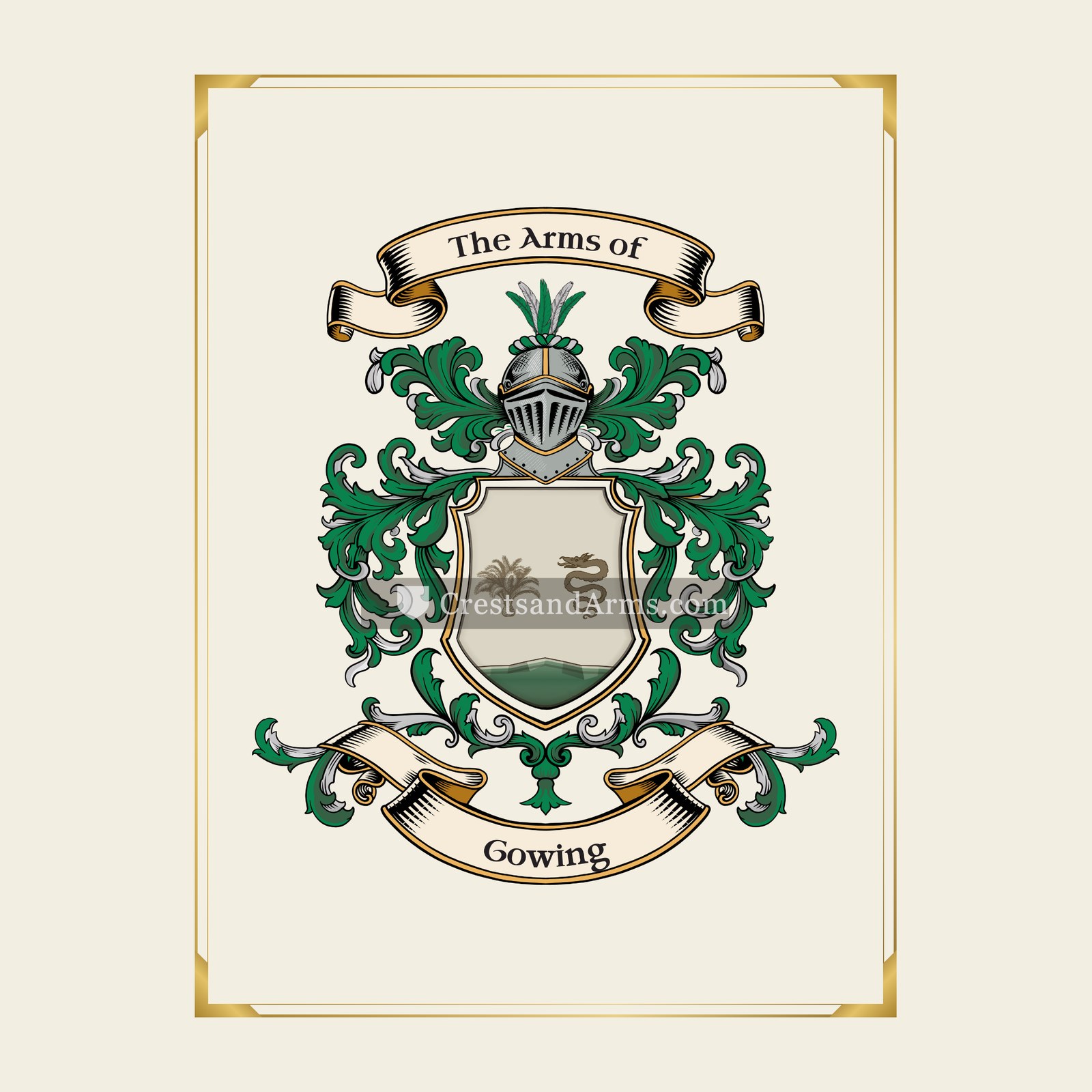 With gold border