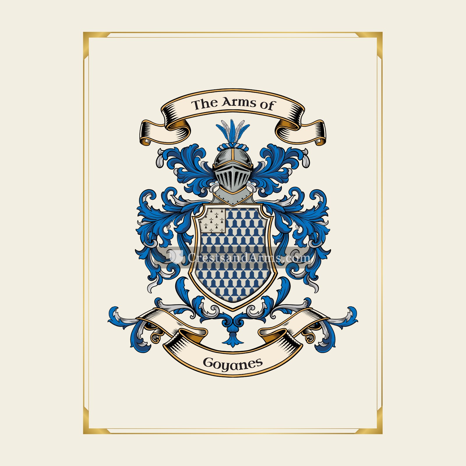 With gold border