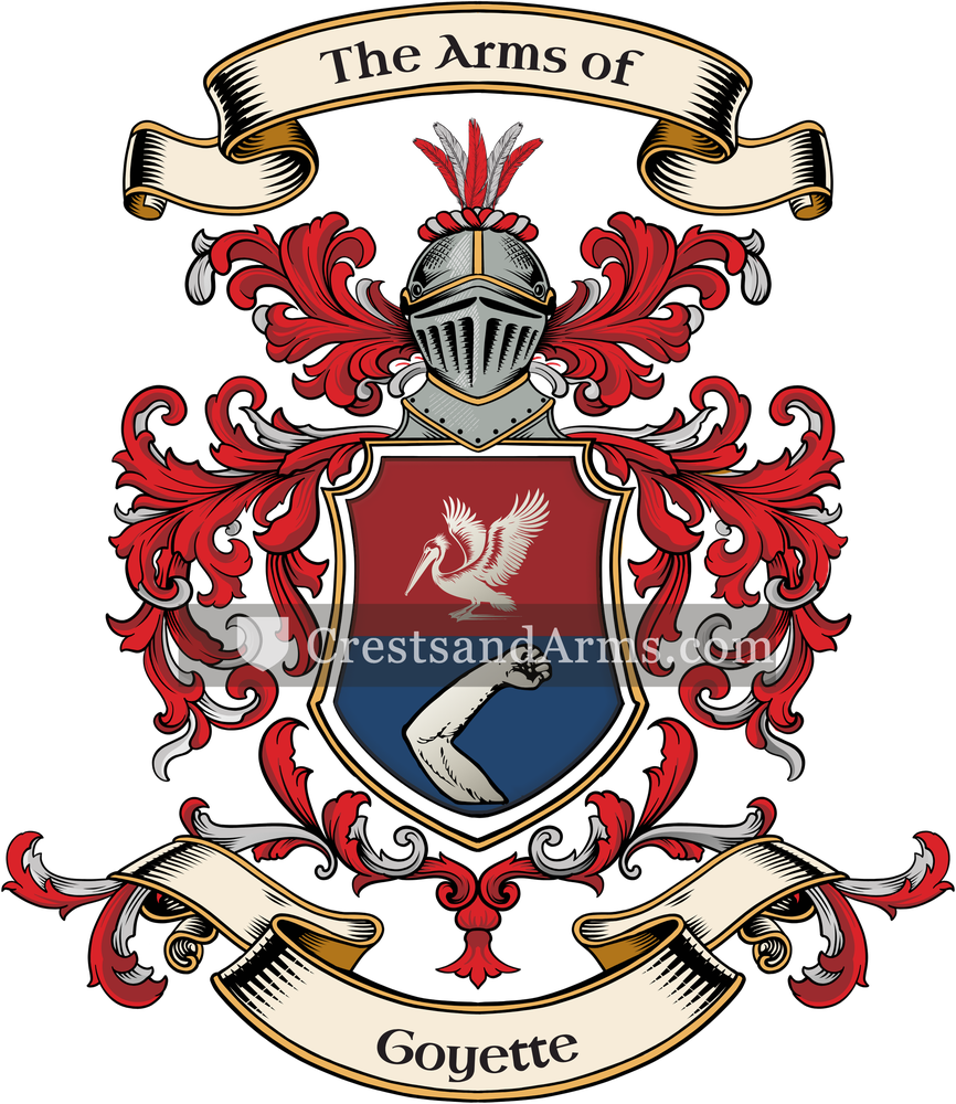 The Goyette coat of arms, drawn from the recorded blazon