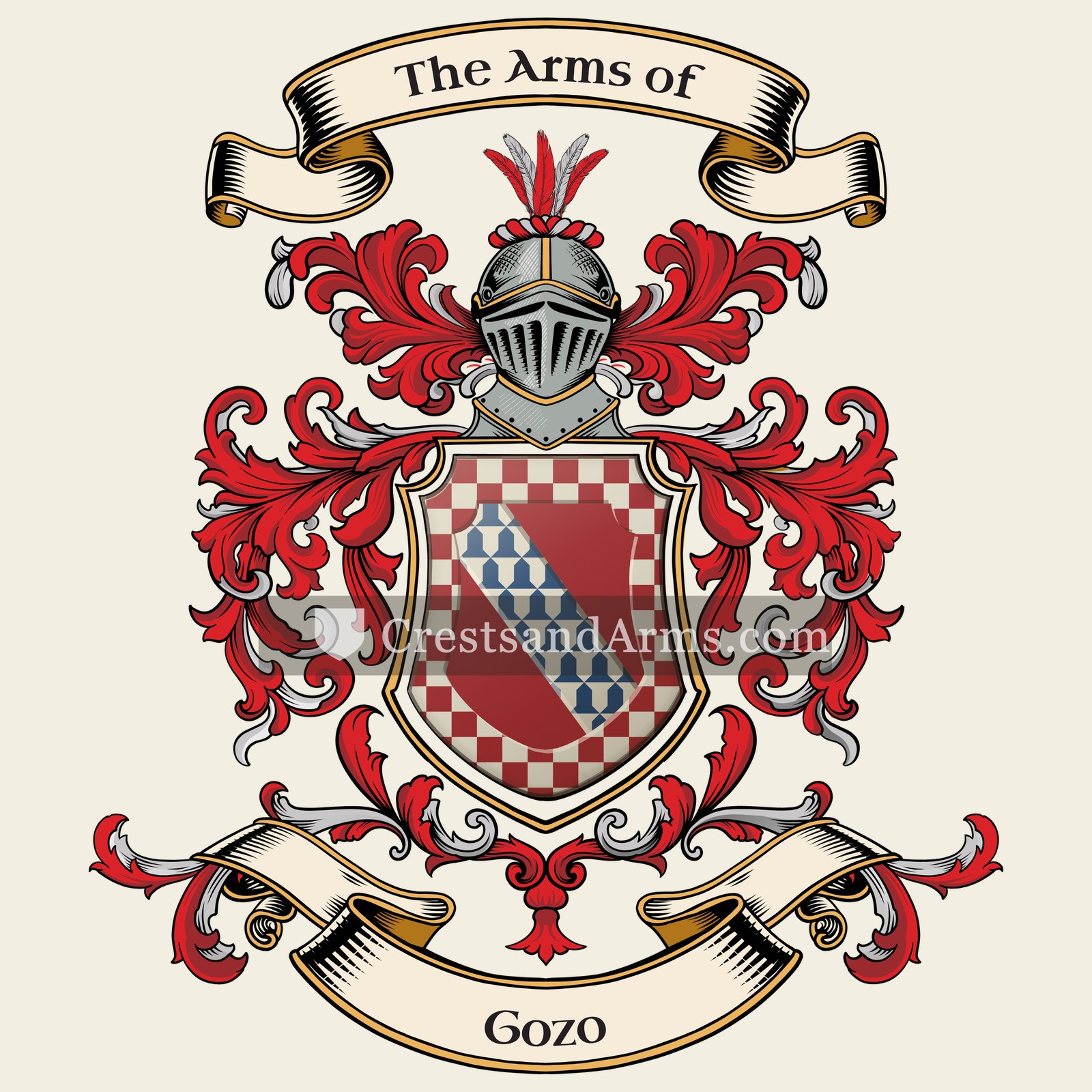 The Gozo coat of arms, drawn from the recorded blazon