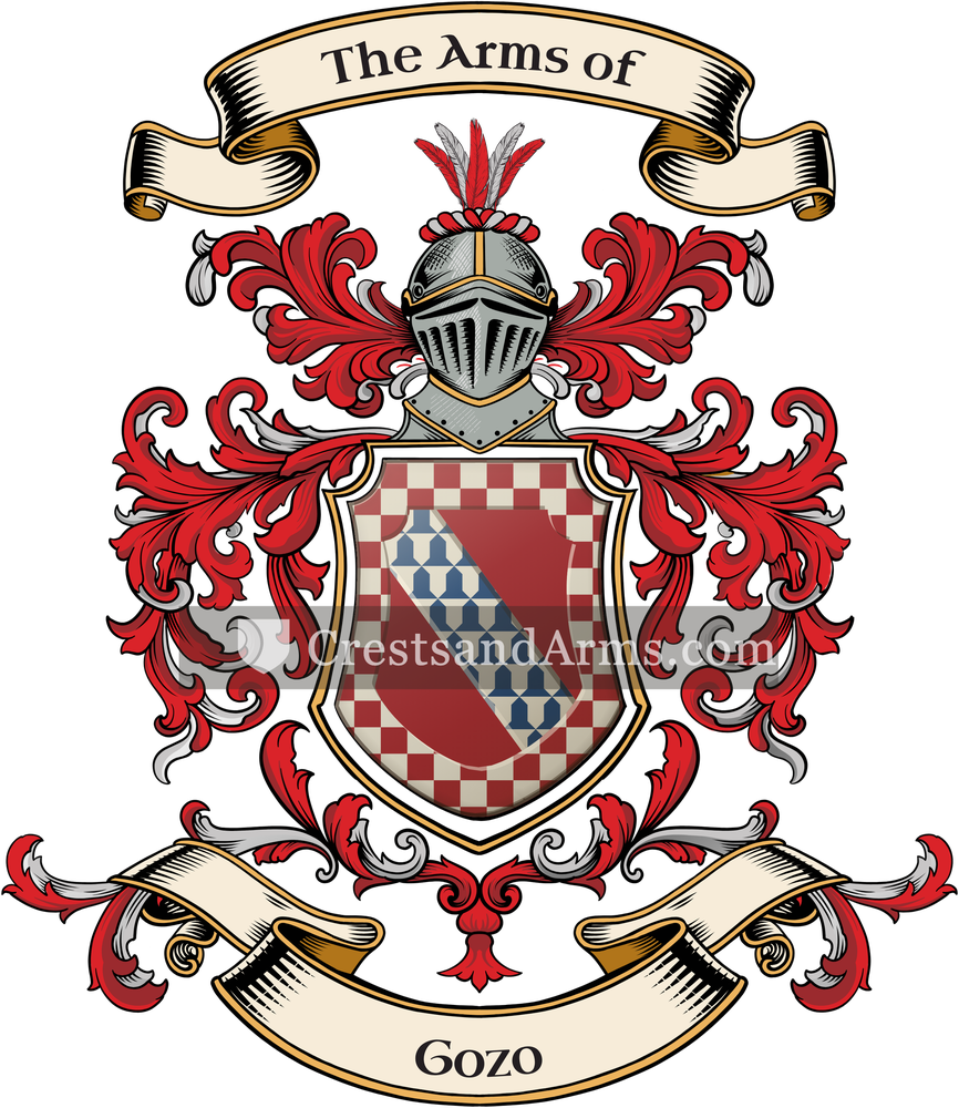 The Gozo coat of arms, drawn from the recorded blazon