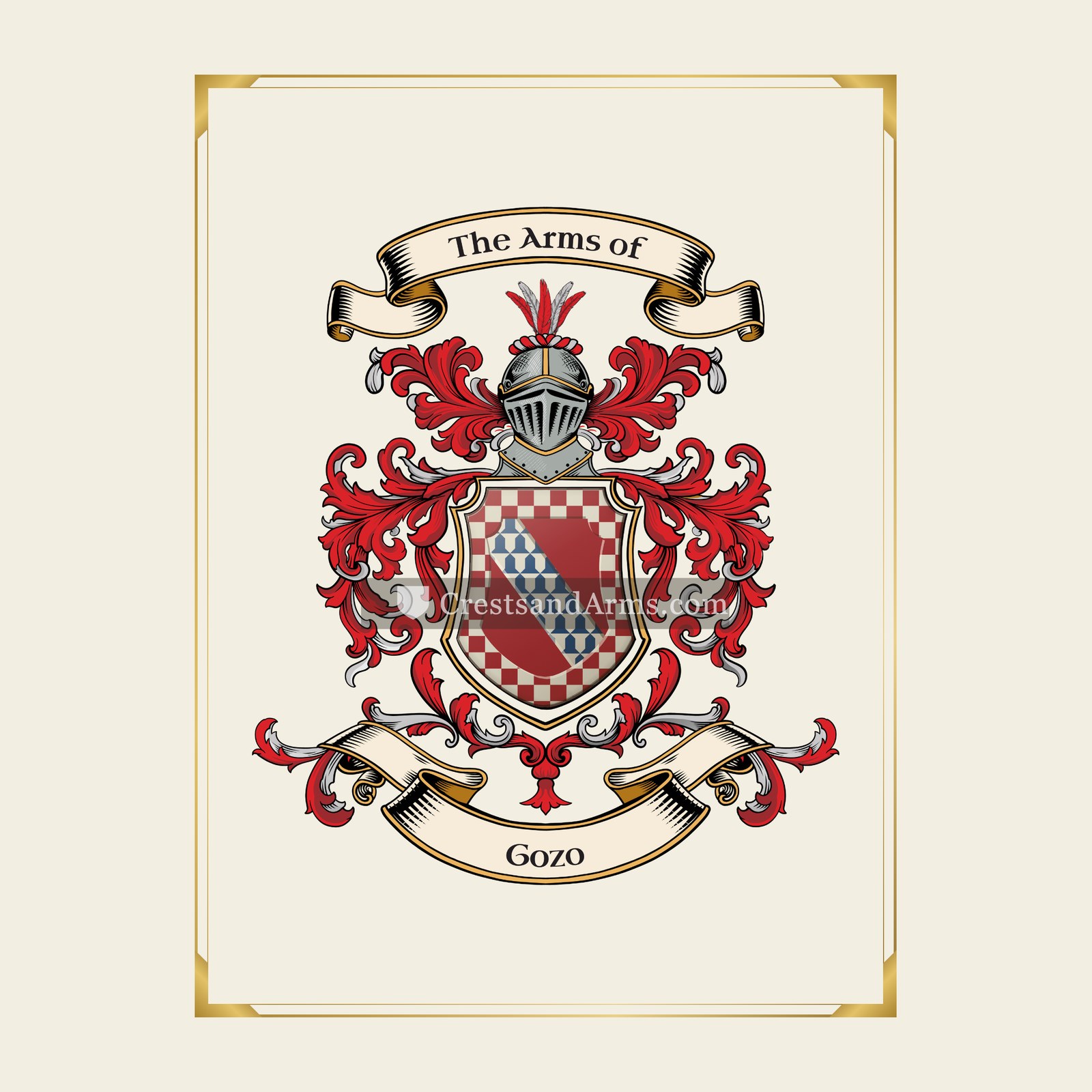 With gold border