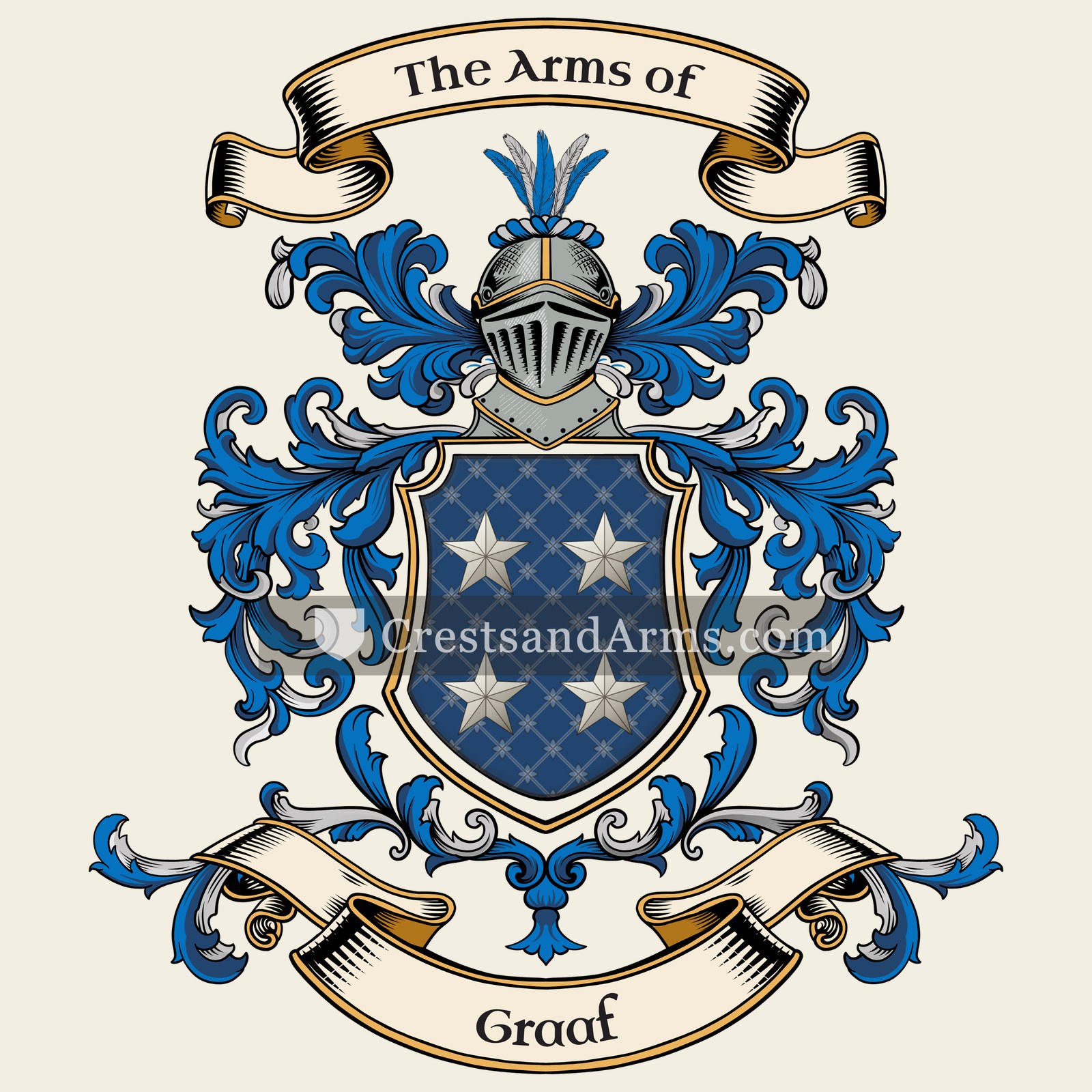 The Graaf coat of arms, drawn from the recorded blazon