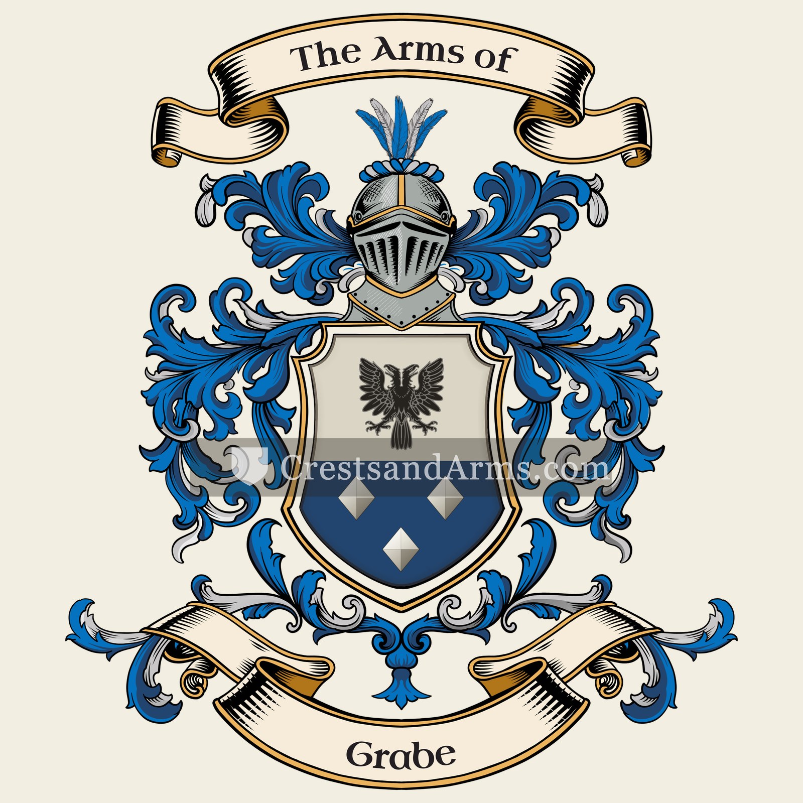 The Grabe coat of arms, drawn from the recorded blazon